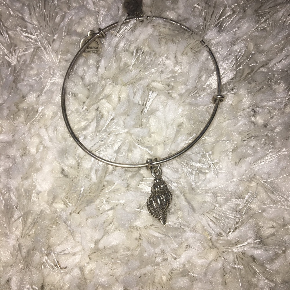 silver shell alex and ani bracelet